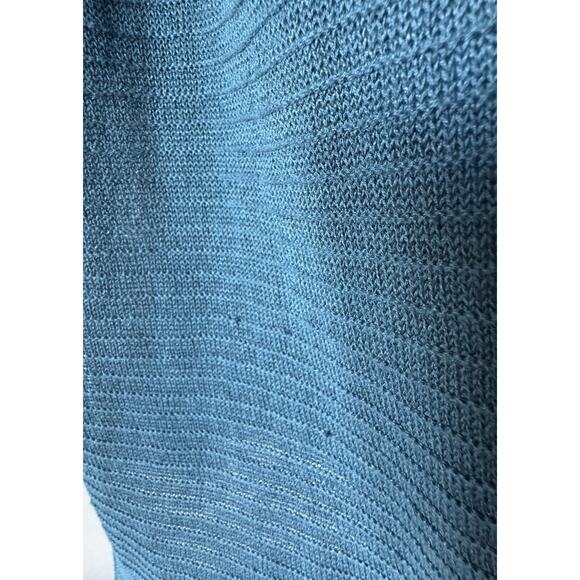 Eileen Fisher Linen Blend Knit Cardigan Women's Size Medium Open Front Teal - Picture 8 of 9
